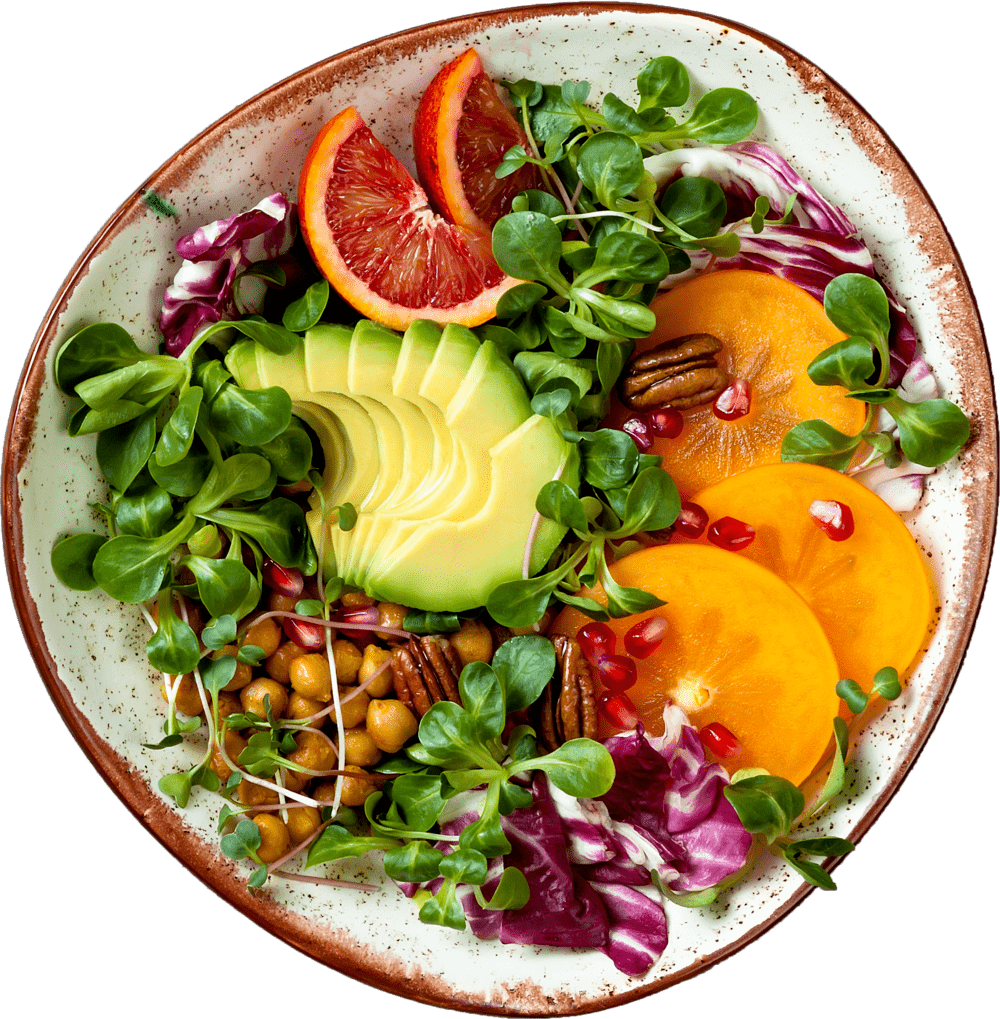 Salade healthy dans une assiette